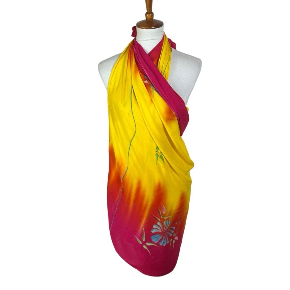 Island Style Hawaiian Tropical Floral Sarong Beach Wrap 64 x 46